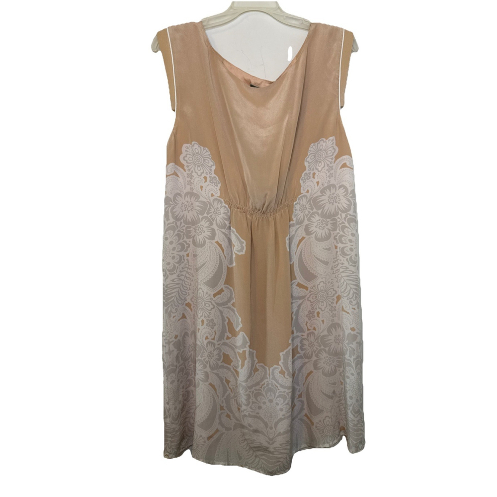 NWT Mint Velvet Women’s European Boutique Floral Light Peach Dress 100% Silk